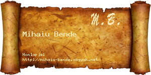Mihaiu Bende névjegykártya